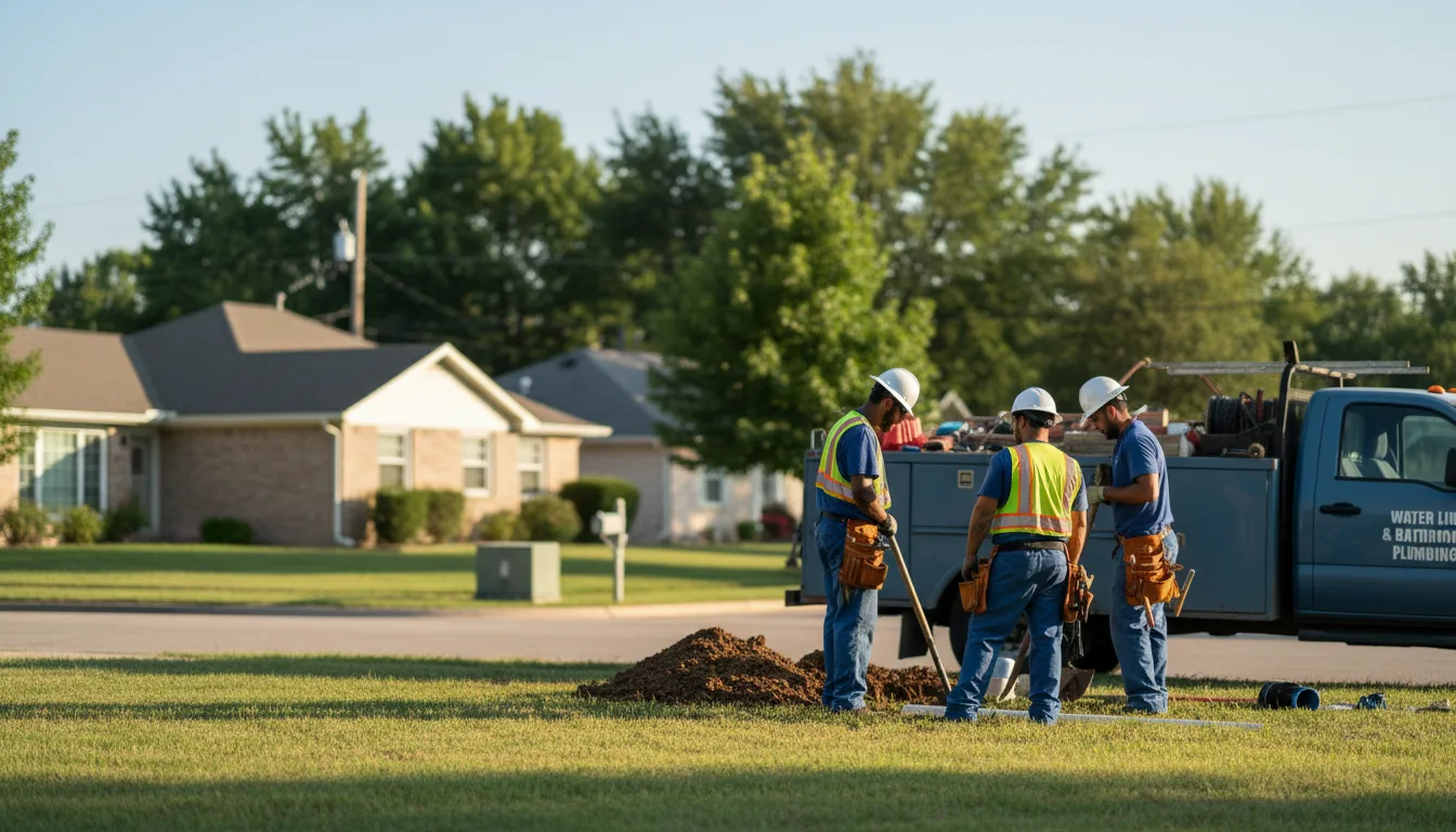 Residential water line and bathroom plumbing service in Geigertown, PA